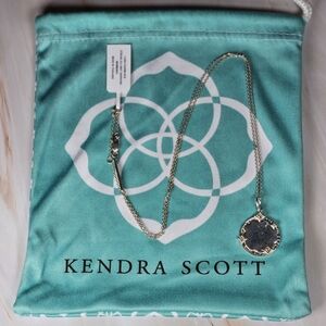 NWT Kendra Scott Luna Sterling Silver Charm Necklace in White Sapphire